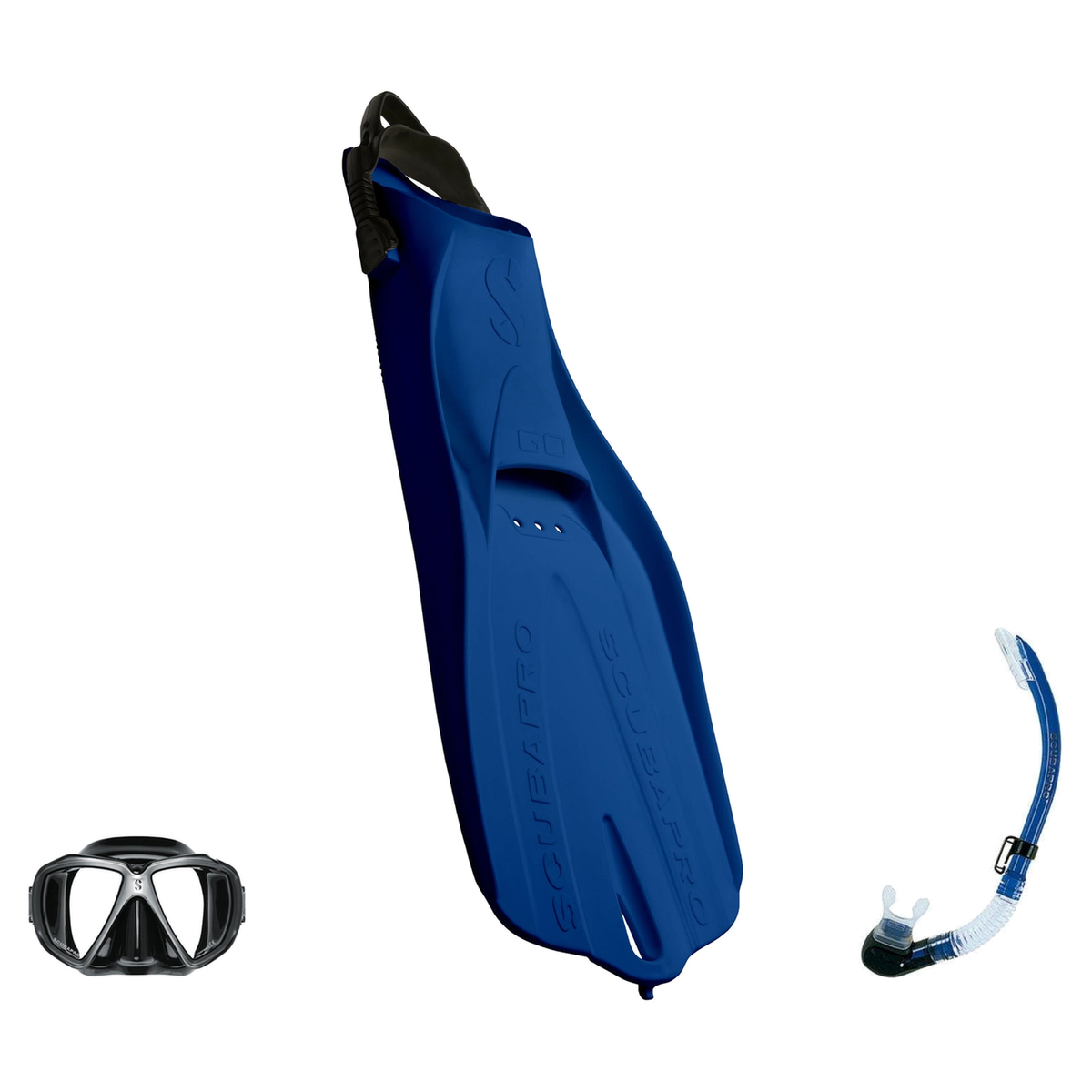 Scubapro Mask Fin Snorkel Package – Spectra, Spectra Mini or Zoom Mask + Nexus Purge Valve Snorkel + GO Travel Fins — includ…