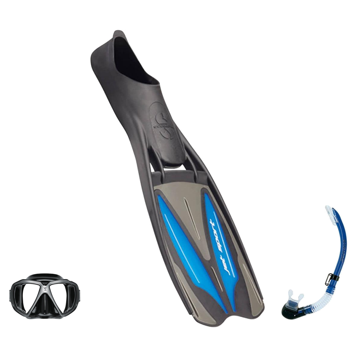 Scubapro Mask Fin Snorkel Package – Spectra, Spectra Mini or Zoom Mask + Nexus Purge Valve Snorkel + GO Travel Fins — Spectr…