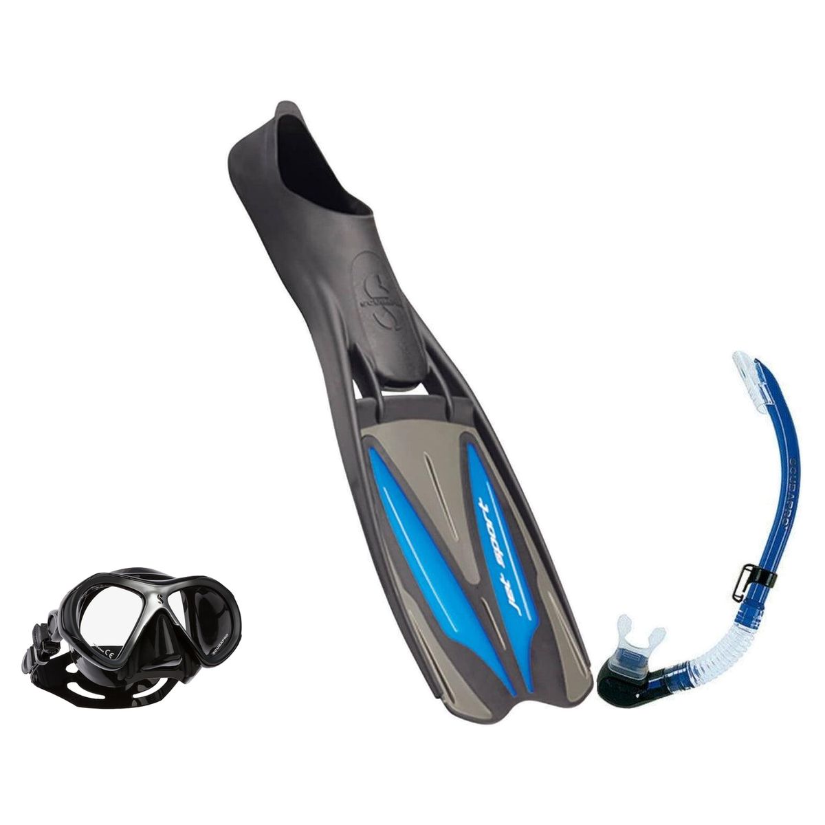 Scubapro Mask Fin Snorkel Package – Spectra, Spectra Mini or Zoom Mask + Nexus Purge Valve Snorkel + GO Travel Fins — Spectr…