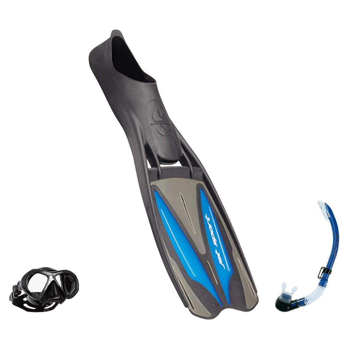 Scubapro Mask Fin Snorkel Package – Spectra, Spectra Mini or Zoom Mask + Nexus Purge Valve Snorkel + GO Travel Fins — Spectr…