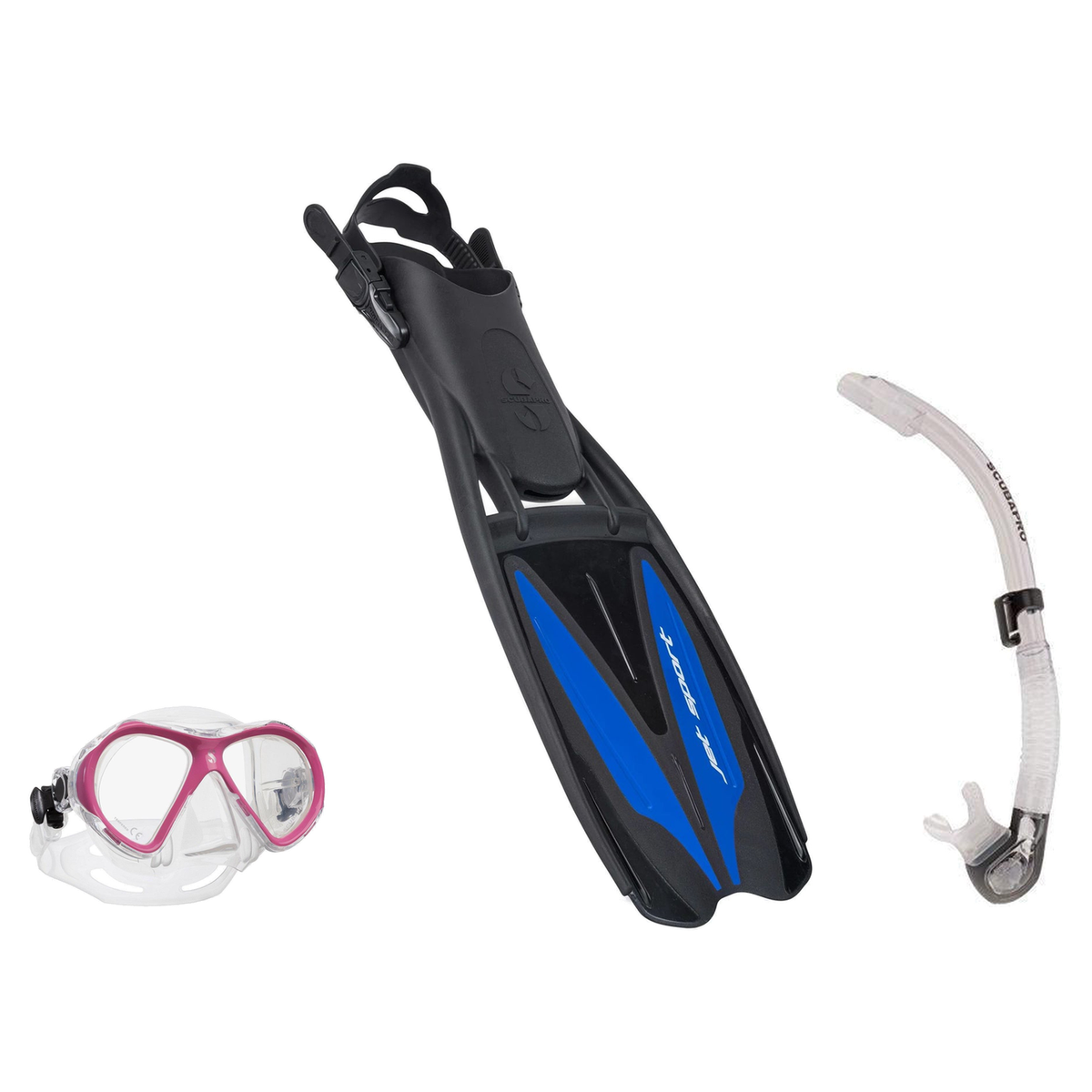 Scubapro Mask Fin Snorkel Package – Spectra Mini, Spectra or Zoom Mask + Nexus Purge Valve Snorkel + GO Travel Fins — Spectr…