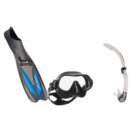 Scubapro Mask Fin Snorkel Package – Steel Comp, Steel Pro Frameless or Crystal Vu Plus Purge Mask + Nexus Purge Valve Snorke…