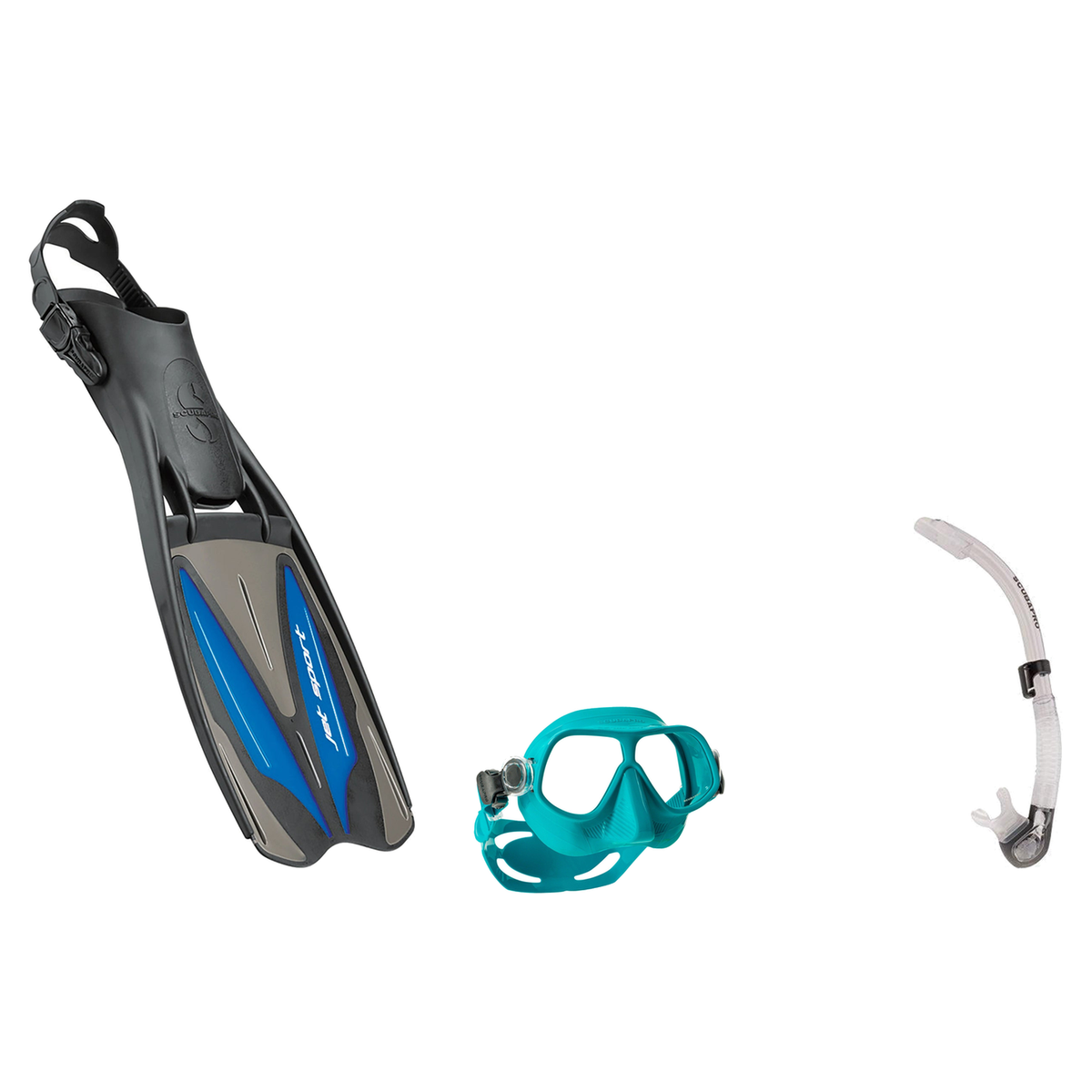 Scubapro Mask Fin Snorkel Package – Steel Comp, Steel Pro Frameless or Crystal Vu Plus Purge Mask + Nexus Purge Valve Snorke…