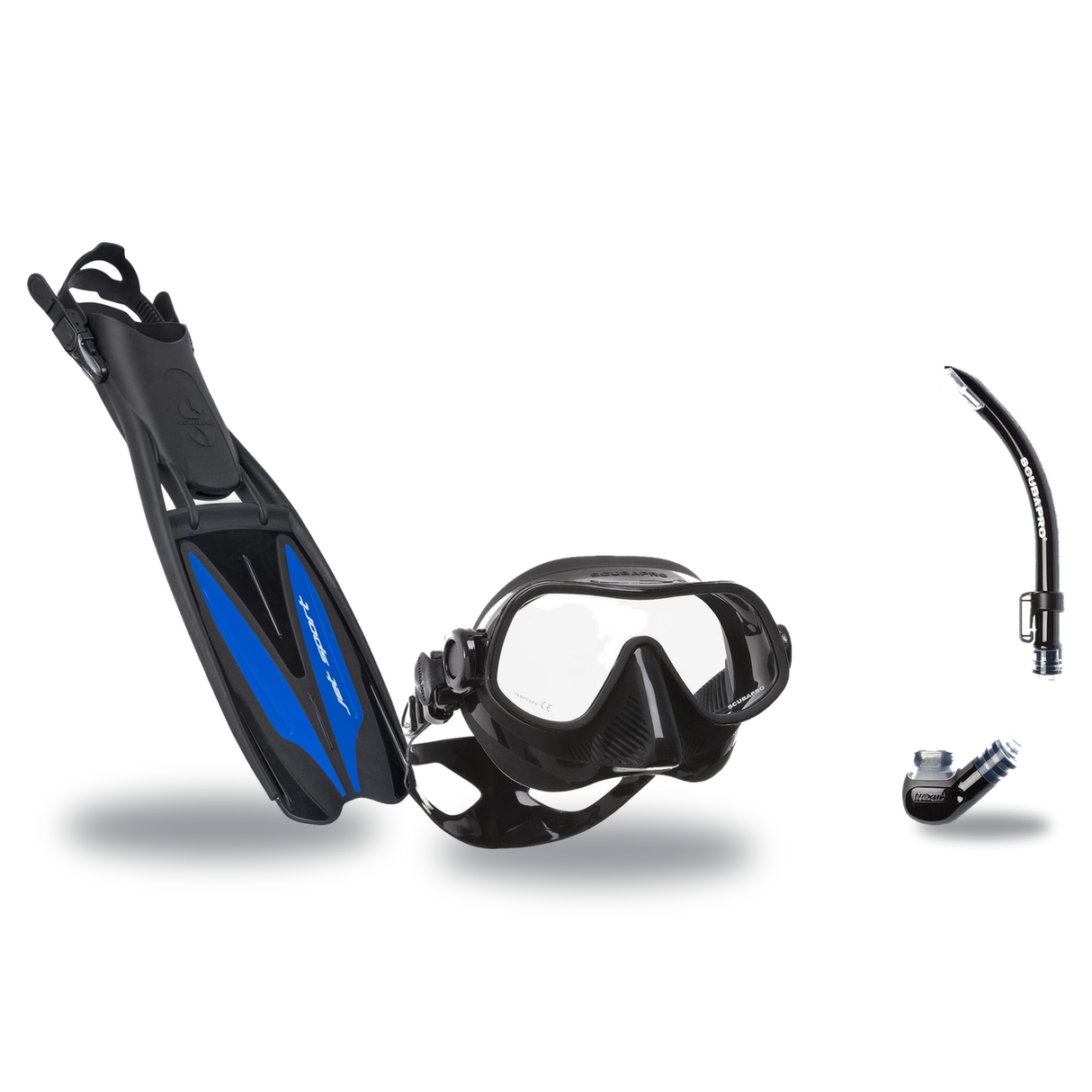 Scubapro Mask Fin Snorkel Package – Steel Comp, Steel Pro Frameless or Crystal Vu Plus Purge Mask + Nexus Purge Valve Snorke…