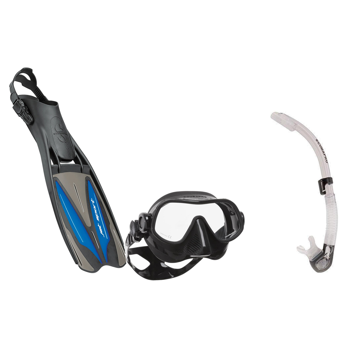 Scubapro Mask Fin Snorkel Package – Steel Comp, Steel Pro Frameless or Crystal Vu Plus Purge Mask + Nexus Purge Valve Snorke…