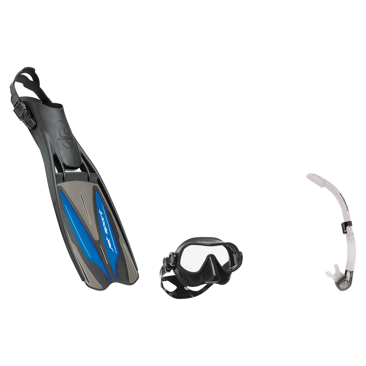 Scubapro Mask Fin Snorkel Package – Steel Comp, Steel Pro Frameless or Crystal Vu Plus Purge Mask + Nexus Purge Valve Snorke…