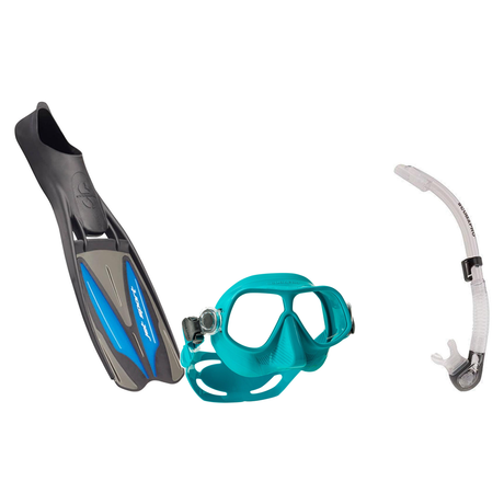 Scubapro Mask Fin Snorkel Package – Steel Comp, Steel Pro Frameless or Crystal Vu Plus Purge Mask + Nexus Purge Valve Snorke…
