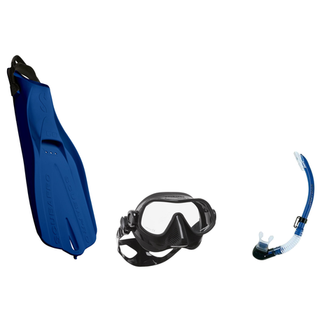 Scubapro Mask Fin Snorkel Package – Steel Pro Frameless, Steel Comp or Crystal Vu Plus Purge Mask + Nexus Purge Valve Snorke…
