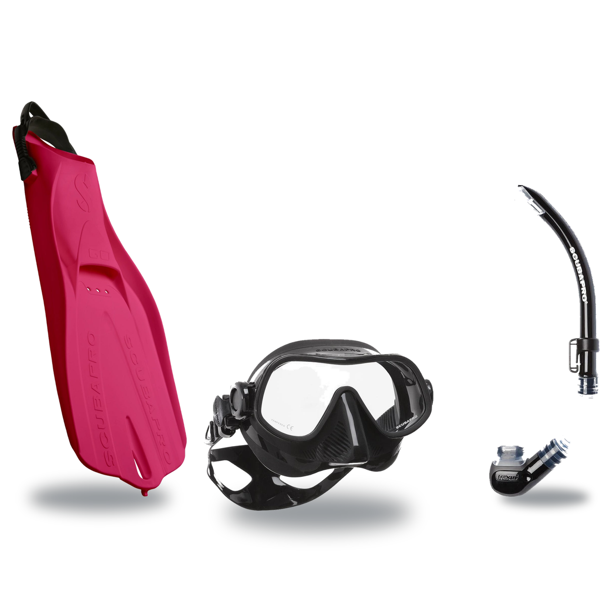 Scubapro Mask Fin Snorkel Package – Steel Pro Frameless, Steel Comp or Crystal Vu Plus Purge Mask + Nexus Purge Valve Snorke…