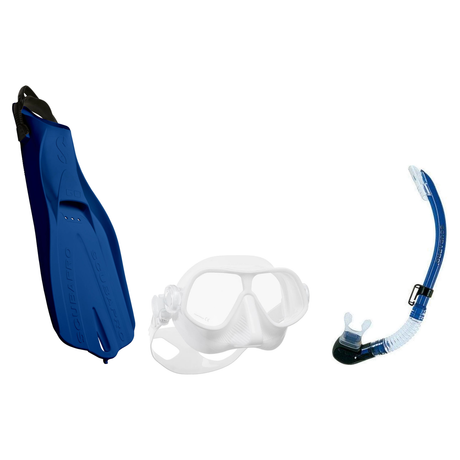 Scubapro Mask Fin Snorkel Package – Steel Pro Frameless, Steel Comp or Crystal Vu Plus Purge Mask + Nexus Purge Valve Snorke…