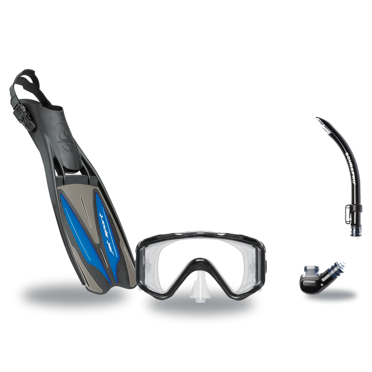 Scubapro Mask Fin Snorkel Package – Steel Pro Frameless, Steel Comp or Crystal Vu Plus Purge Mask + Nexus Purge Valve Snorke…
