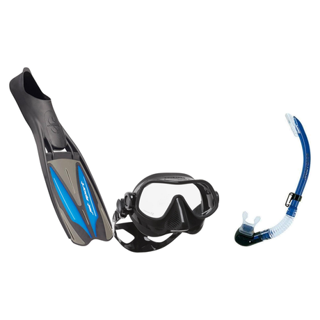 Scubapro Mask Fin Snorkel Package – Steel Pro Frameless, Steel Comp or Crystal Vu Plus Purge Mask + Nexus Purge Valve Snorke…