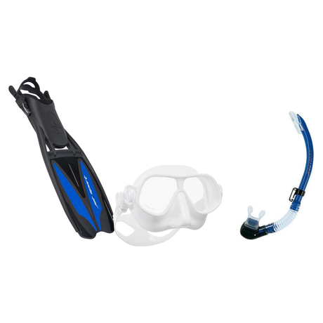 Scubapro Mask Fin Snorkel Package – Steel Pro Frameless, Steel Comp or Crystal Vu Plus Purge Mask + Nexus Purge Valve Snorke…