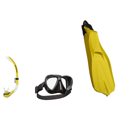 Scubapro Mask Fin Snorkel Package – Synergy Twin, Frameless or Gorilla Frameless Mask + Nexus Purge Valve Snorkel + GO Trave…