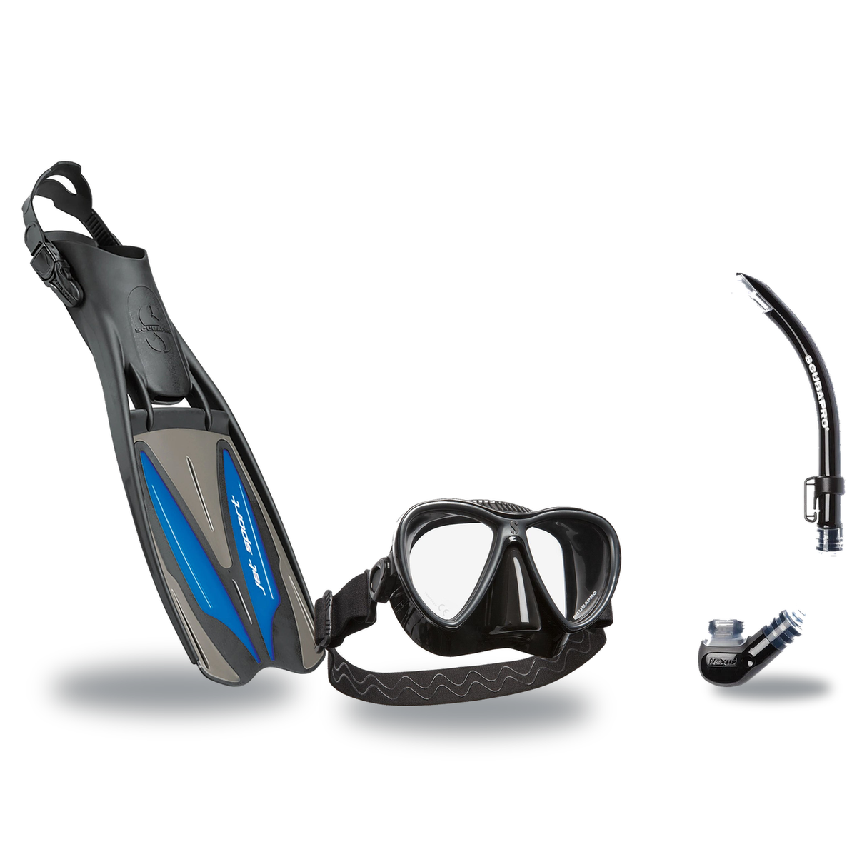 Scubapro Mask Fin Snorkel Package – Synergy Twin, Frameless or Gorilla Frameless Mask + Nexus Purge Valve Snorkel + GO Trave…