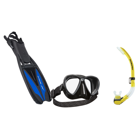 Scubapro Mask Fin Snorkel Package – Synergy Twin, Frameless or Gorilla Frameless Mask + Nexus Purge Valve Snorkel + GO Trave…
