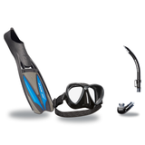 Scubapro Mask Fin Snorkel Package – Synergy Twin, Frameless or Gorilla Frameless Mask + Nexus Purge Valve Snorkel + GO Trave…