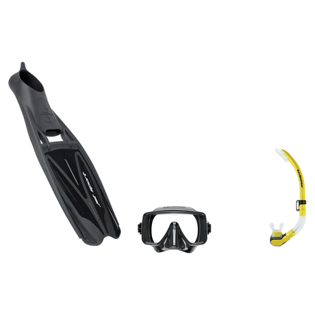Scubapro Mask Fin Snorkel Package – Synergy Twin, Frameless or Gorilla Frameless Mask + Nexus Purge Valve Snorkel + GO Trave…
