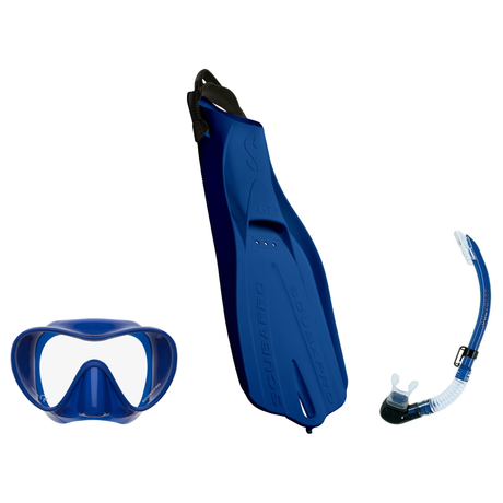 Scubapro Mask Fin Snorkel Package – Trinidad 3, Ghost or Spectra Mask + Nexus Purge Valve Snorkel + GO Travel Fins — include…