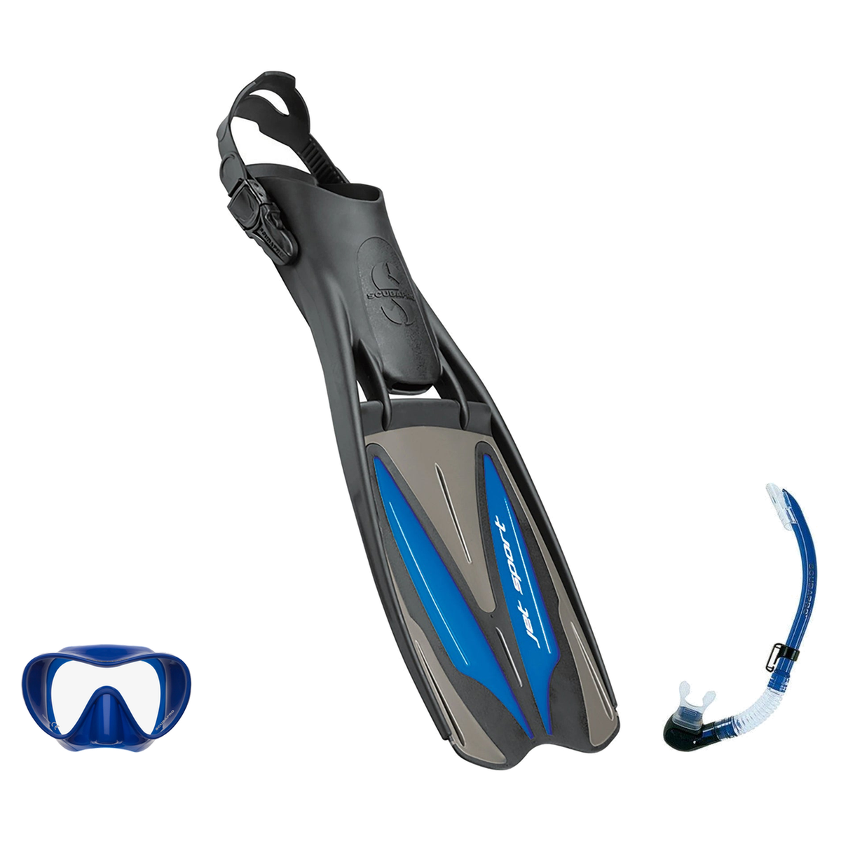 Scubapro Mask Fin Snorkel Package – Trinidad 3, Ghost or Spectra Mask + Nexus Purge Valve Snorkel + GO Travel Fins — Trinida…
