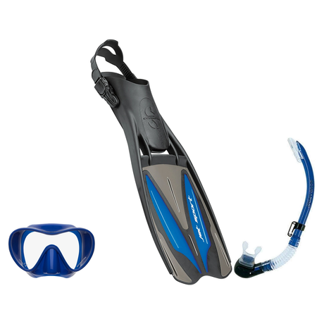Scubapro Mask Fin Snorkel Package – Trinidad 3, Ghost or Spectra Mask + Nexus Purge Valve Snorkel + GO Travel Fins — Trinida…