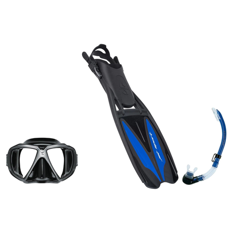 Scubapro Mask Fin Snorkel Package – Trinidad 3, Ghost or Spectra Mask + Nexus Purge Valve Snorkel + GO Travel Fins — Spectra…