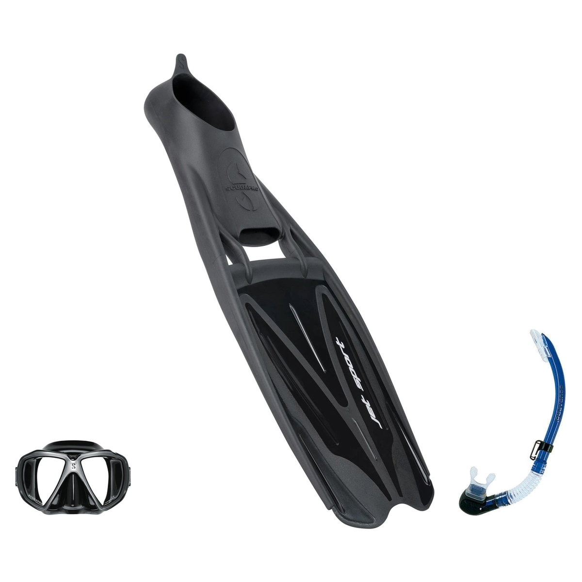 Scubapro Mask Fin Snorkel Package – Trinidad 3, Ghost or Spectra Mask + Nexus Purge Valve Snorkel + GO Travel Fins — Spectra…