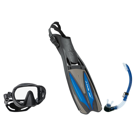Scubapro Mask Fin Snorkel Package – Trinidad 3, Ghost or Spectra Mask + Nexus Purge Valve Snorkel + GO Travel Fins — Ghost,…
