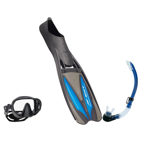Scubapro Mask Fin Snorkel Package – Trinidad 3, Ghost or Spectra Mask + Nexus Purge Valve Snorkel + GO Travel Fins — Ghost,…