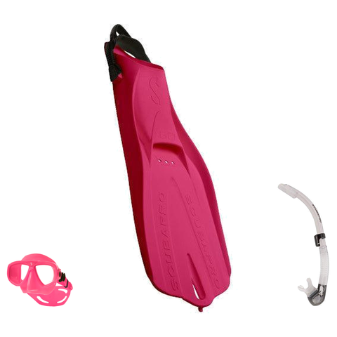 Scubapro Mask Fin Snorkel Package – Zoom Lite, Spectra or Spectra Mini Mask + Nexus Purge Valve Snorkel + GO Travel Fins