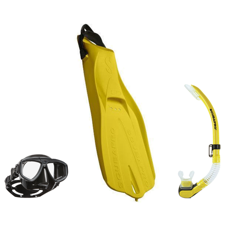 Scubapro Mask Fin Snorkel Package – Zoom, Spectra or Spectra Mini Mask + Nexus Purge Valve Snorkel + GO Travel Fins — includ…