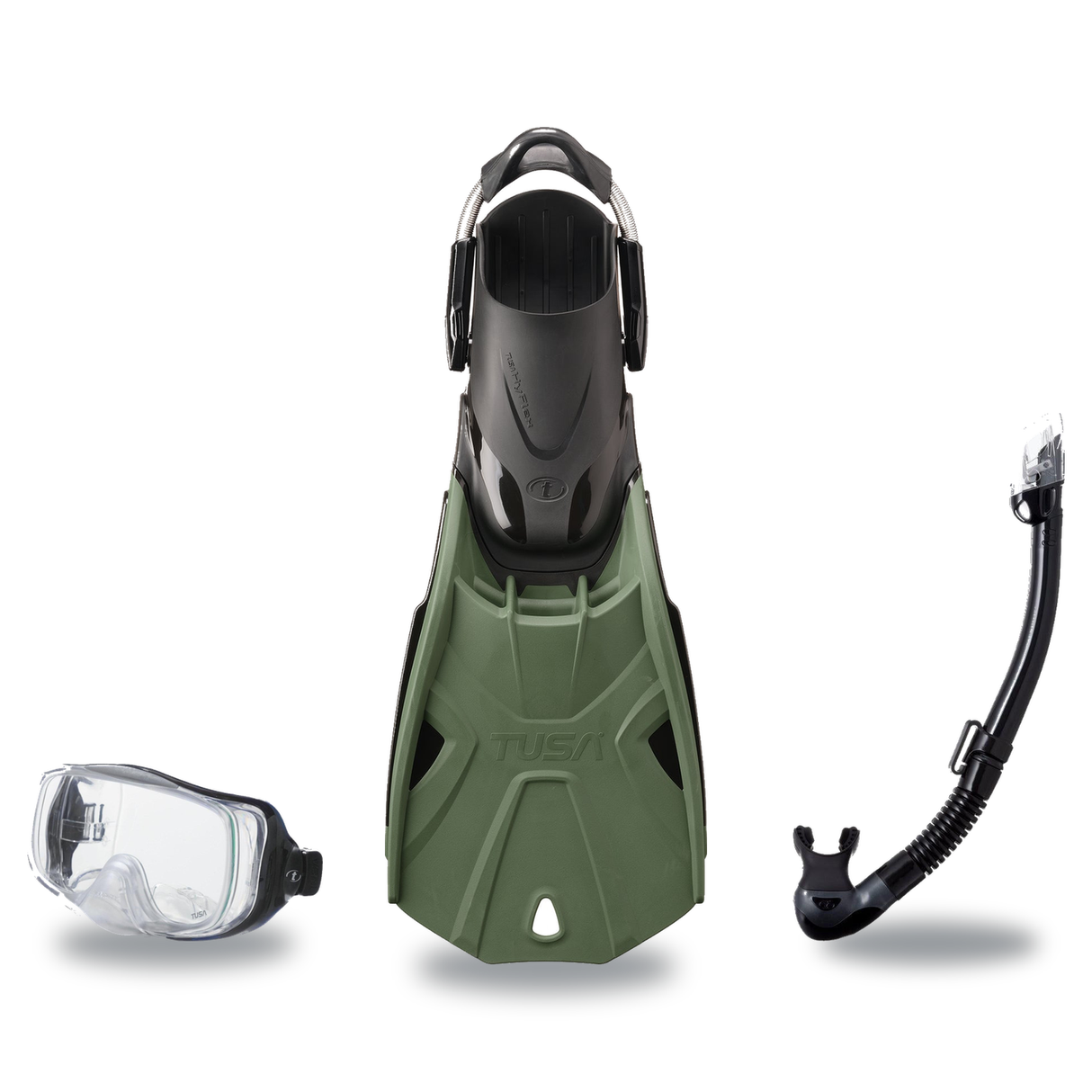 Tusa Mask Fin Snorkel Package – Freedom Elite Single Lens, Tina Single Lens or Imprex 3-D Hyperdry Single Lens Mask + Hyperd…