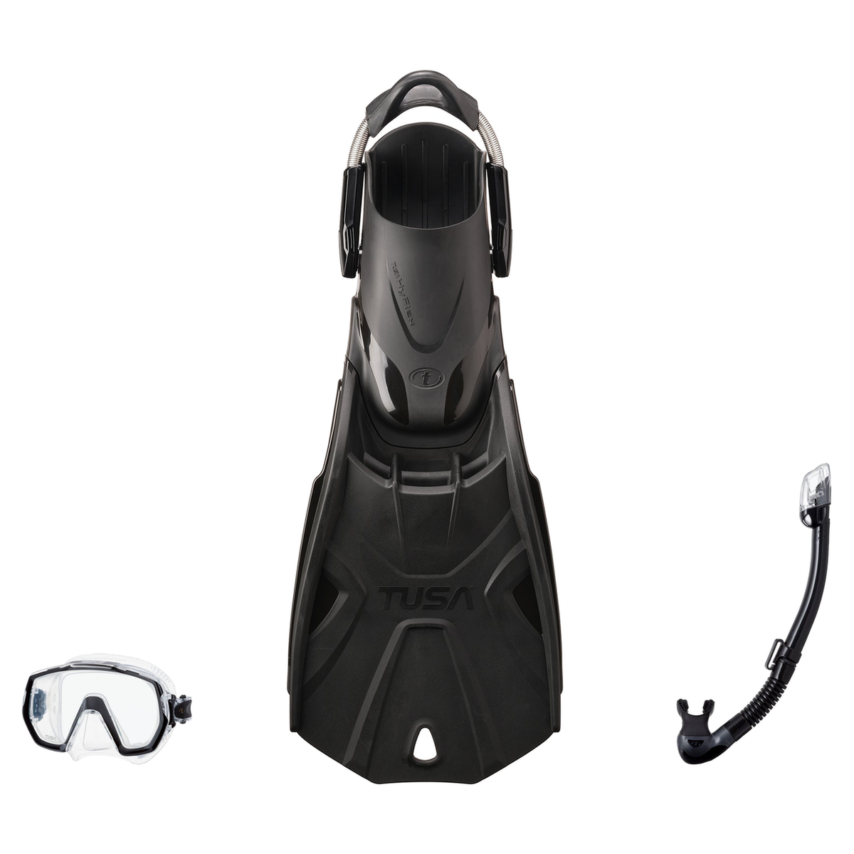 Tusa Mask Fin Snorkel Package – Freedom Elite Single Lens, Tina Single Lens or Imprex 3-D Hyperdry Single Lens Mask + Hyperd…