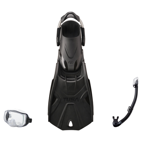 Tusa Mask Fin Snorkel Package – Freedom Elite Single Lens, Tina Single Lens or Imprex 3-D Hyperdry Single Lens Mask + Hyperd…