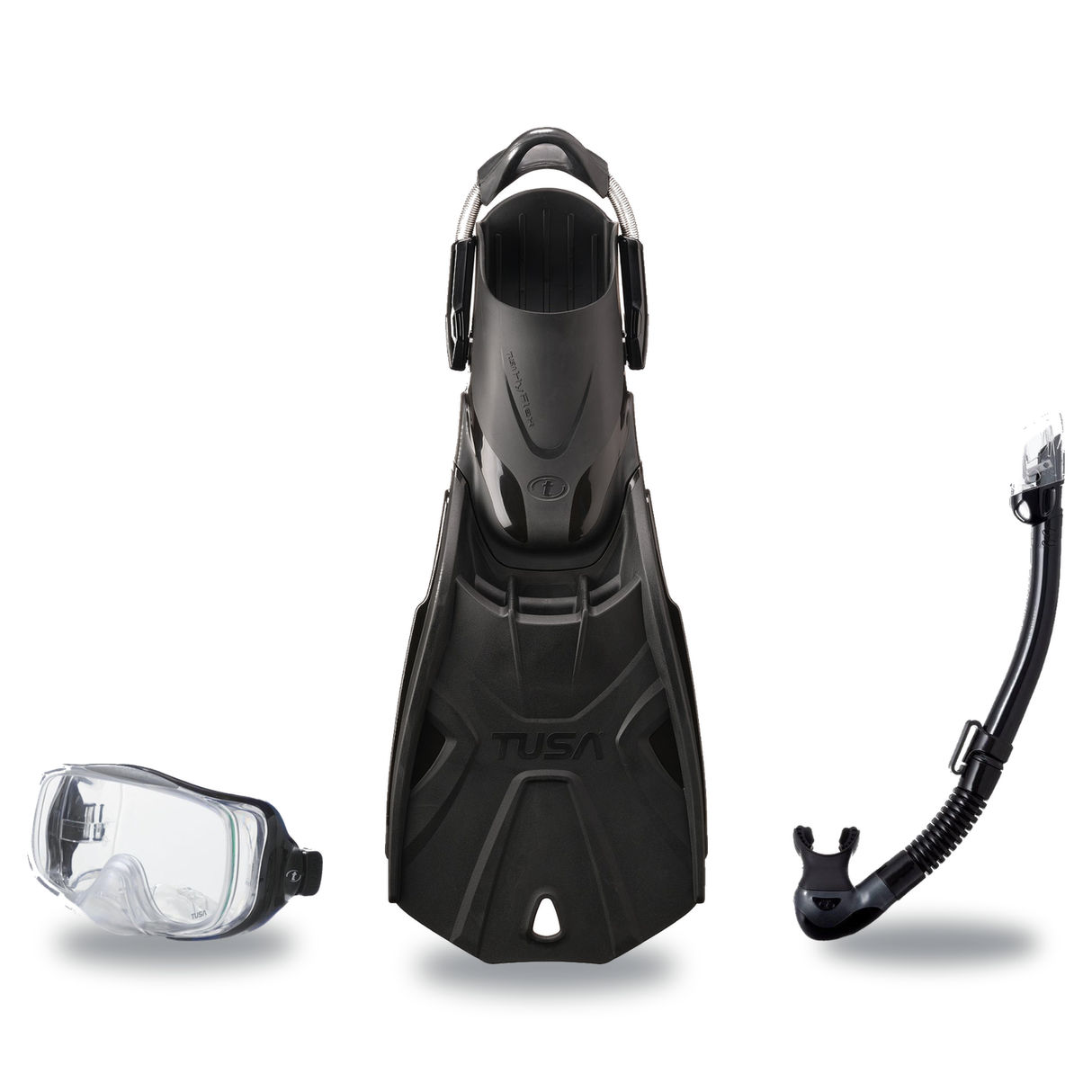 Tusa Mask Fin Snorkel Package – Freedom Elite Single Lens, Tina Single Lens or Imprex 3-D Hyperdry Single Lens Mask + Hyperd…