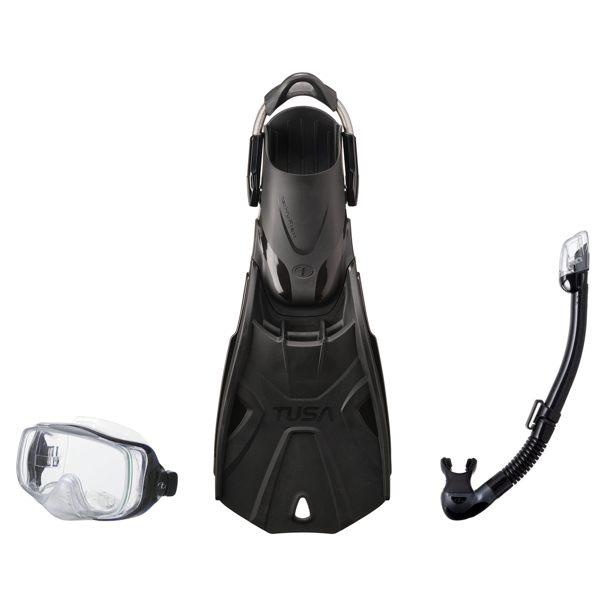 Tusa Mask Fin Snorkel Package – Freedom Elite Single Lens, Tina Single Lens or Imprex 3-D Hyperdry Single Lens Mask + Hyperd…