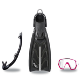 Tusa Mask Fin Snorkel Package – Freedom Elite Single Lens, Tina Single Lens or Imprex 3-D Hyperdry Single Lens Mask + Hyperd…