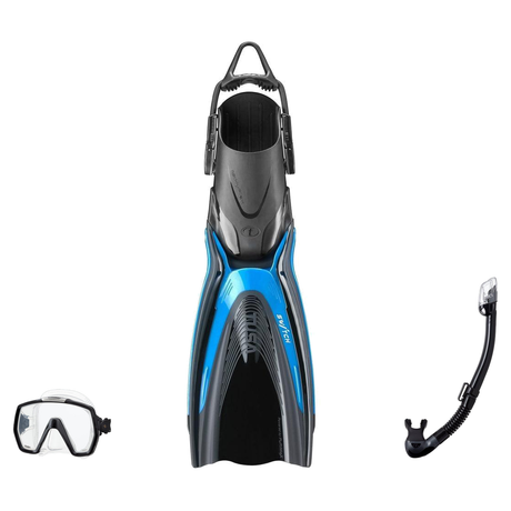 Tusa Mask Fin Snorkel Package – Freedom HD Single Lens, Zensee or Ino Mask + Hyperdry Elite II Snorkel + HyFlex Switch Open…