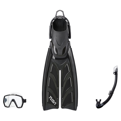 Tusa Mask Fin Snorkel Package – Freedom HD Single Lens, Zensee or Ino Mask + Hyperdry Elite II Snorkel + HyFlex Switch Open…