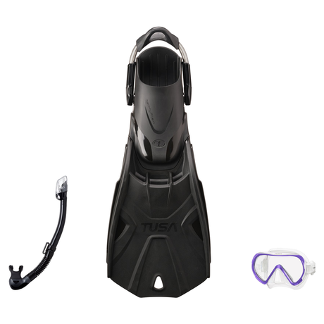 Tusa Mask Fin Snorkel Package – Freedom HD Single Lens, Zensee or Ino Mask + Hyperdry Elite II Snorkel + HyFlex Switch Open…