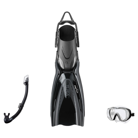 Tusa Mask Fin Snorkel Package – Freedom Tri-Quest Single Lens, Tina Single Lens or Ino Mask + Hyperdry Elite II Snorkel + Hy…
