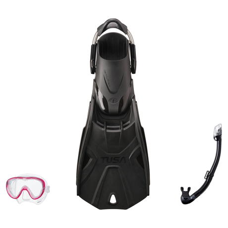Tusa Mask Fin Snorkel Package – Freedom Tri-Quest Single Lens, Tina Single Lens or Ino Mask + Hyperdry Elite II Snorkel + Hy…