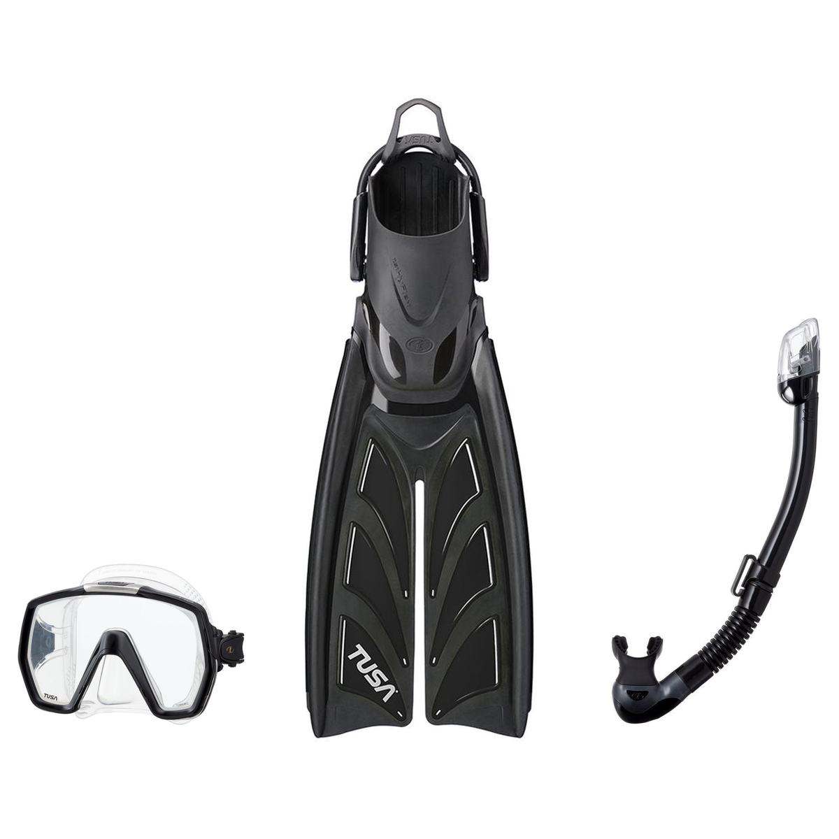 Tusa Mask Fin Snorkel Package – Freedom HD Single Lens, Zensee or Ino Mask + Hyperdry Elite II Snorkel + Hyflex Zoom Fins —…