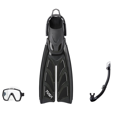 Tusa Mask Fin Snorkel Package – Freedom HD Single Lens, Zensee or Ino Mask + Hyperdry Elite II Snorkel + Hyflex Zoom Fins —…