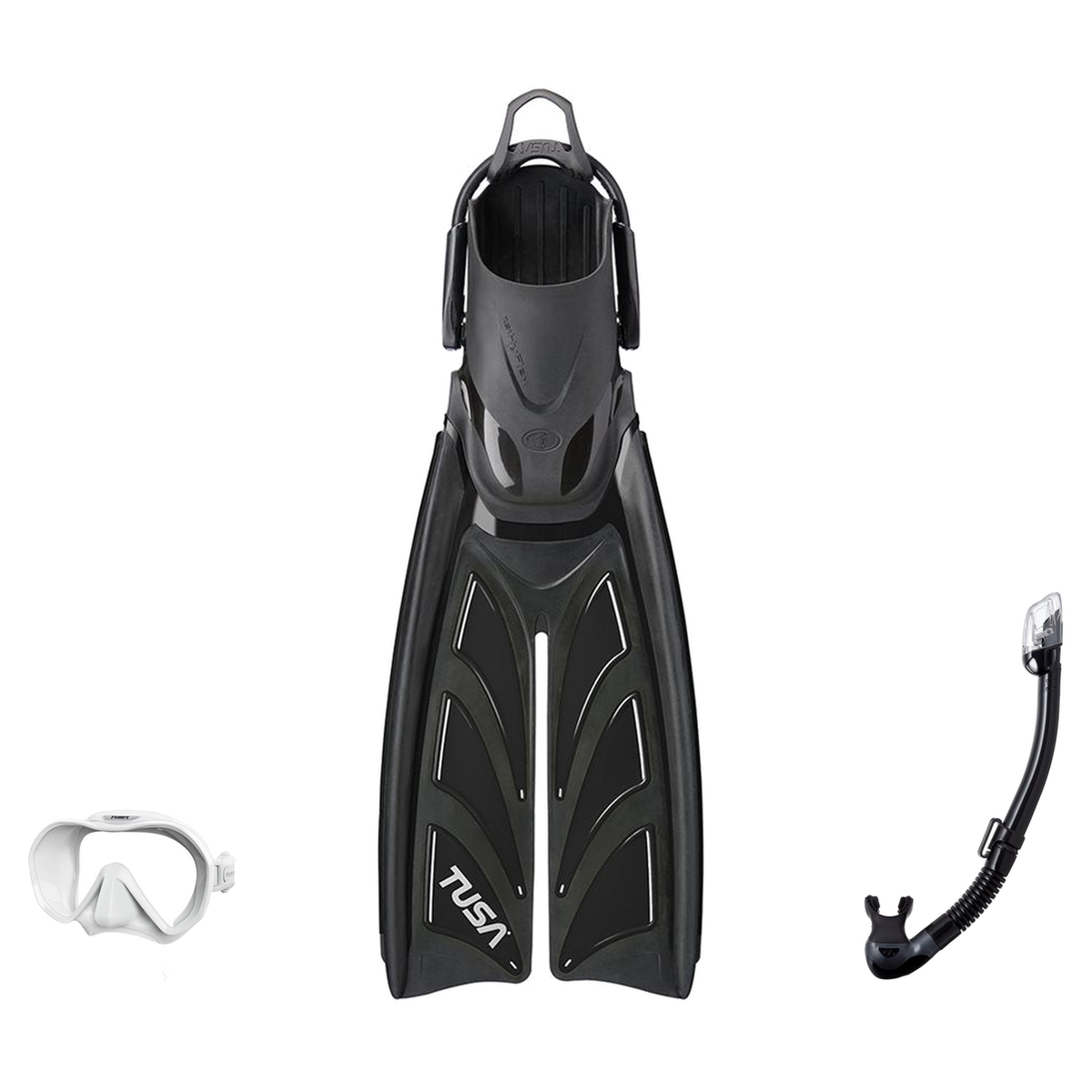 Tusa Mask Fin Snorkel Package – Freedom HD Single Lens, Zensee or Ino Mask + Hyperdry Elite II Snorkel + Hyflex Zoom Fins —…