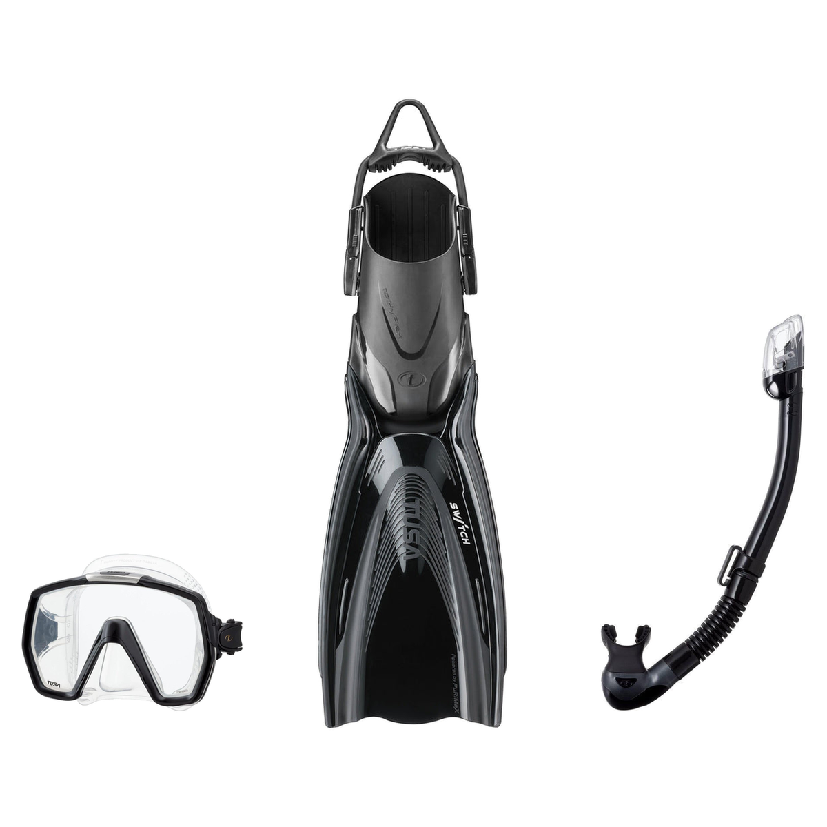 Tusa Mask Fin Snorkel Package – Freedom HD Single Lens, Zensee or Ino Mask + Hyperdry Elite II Snorkel + Hyflex Zoom Fins —…