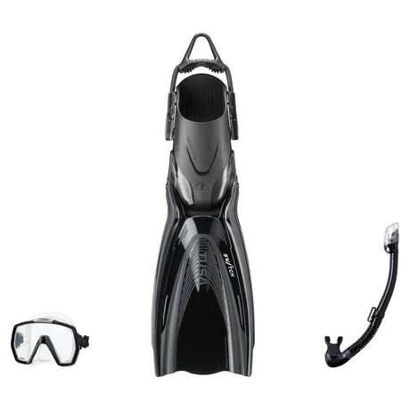 Tusa Mask Fin Snorkel Package – Freedom HD Single Lens, Zensee or Ino Mask + Hyperdry Elite II Snorkel + Hyflex Zoom Fins —…