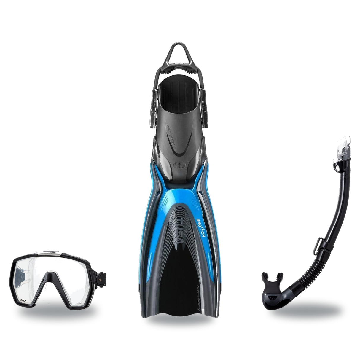 Tusa Mask Fin Snorkel Package – Freedom HD Single Lens, Zensee or Ino Mask + Hyperdry Elite II Snorkel + Hyflex Zoom Fins —…