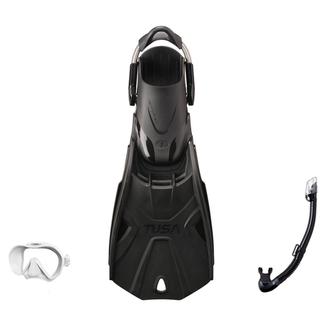 Tusa Mask Fin Snorkel Package – Freedom HD Single Lens, Zensee or Ino Mask + Hyperdry Elite II Snorkel + Hyflex Zoom Fins —…