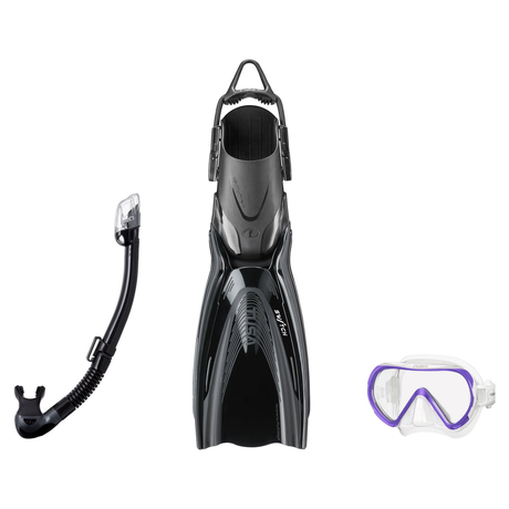 Tusa Mask Fin Snorkel Package – Freedom HD Single Lens, Zensee or Ino Mask + Hyperdry Elite II Snorkel + Hyflex Zoom Fins —…